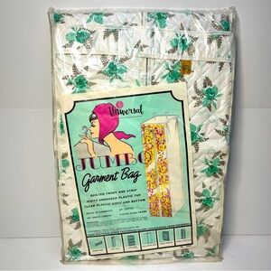 Vintage Universal Jumbo Garment Bag From 1968 Blue/White Floral Clothes Holder
